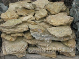 Камень - сланец кварцованный 15-30 кг (желтый с белыми прожилками)