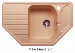Кухонная мойка Polygran F-10 800x500мм Бежевый