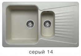 Кухонная мойка Polygran F-18 850x500мм Серый
