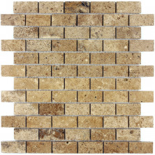 Мозаика из натурального камня Caramelle Travertino Brown POL 23x48 (34)