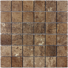 Мозаика из натурального камня Caramelle Travertino Brown POL 48x48 (35)