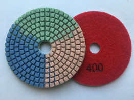 Алмазные гибкие диски Ø 100 "Tricolor" c водяным охлаждением №400