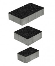 Тротуарная плитка "СТАРЫЙ ГОРОД" - А.1.Фсм.4 Стоунмикс Чёрный, комплект из 3 видов плит