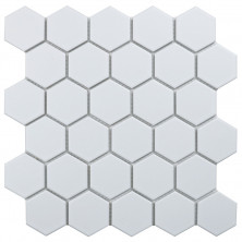 Керамическая мозаика Hexagon small White Glossy