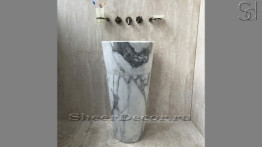 Каменная раковина с пьедесталом Alana из белого мрамора Statuario